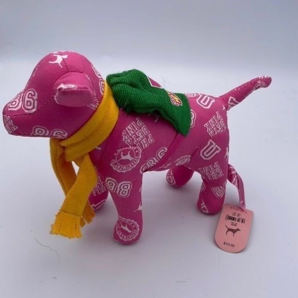 Victoria’s Secret PINK POP Pink Green backpack Scarf plush dog NWT